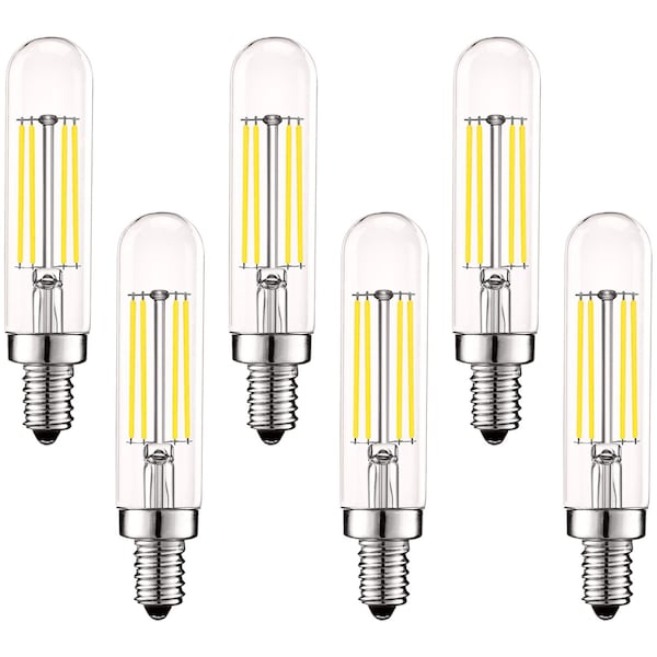 Luxrite T6.5 LED Light Bulbs 5W 60W Equivalent 500LM 5000K Bright White Dimmable E12 Base, 6PK LR21659-6PK - main